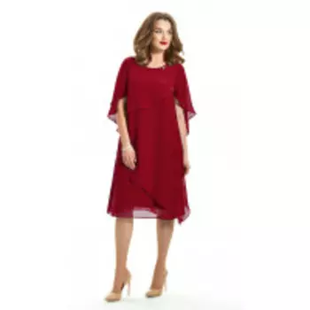 Платье TEZA-722/5 В цвете: Красный; Размеры: 56,58,60,62,64,50,52,48,54