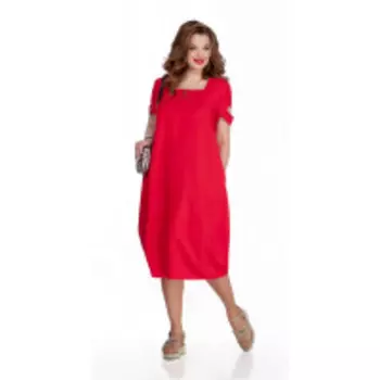 Платье TEZA-724 В цвете: Красный; Размеры: 56,58,60,62,64,66,50,52,54