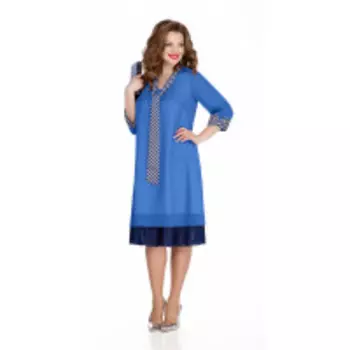 Платье TEZA-757/2 В цвете: Синий; Размеры: 56,58,60,62,50,52,46,48,54