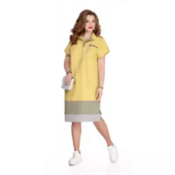 Платье TEZA-906/1 В цвете: Желтый; Размеры: 56,58,60,62,50,52,46,48,54