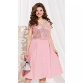 Платье Vittoria Queen-11133 -3 В цвете: Розовый; Размеры: 56,58,60,62,50,52,48,54