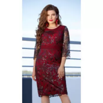 Платье Vittoria Queen-11833-1 В цвете: Красный; Размеры: 56,58,50,52,48,54