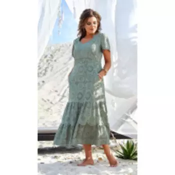 Платье Vittoria Queen-12593 В цвете: Зеленый; Размеры: 56,58,60,62,52,54