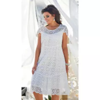 Платье Vittoria Queen-12703 В цвете: Белый; Размеры: 56,58,60,62,50,52,54