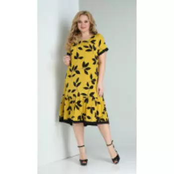 Платье Ксения стиль-1873 В цвете: Желтый; Размеры: 50,52,54
