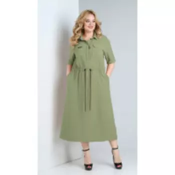 Платье Ксения стиль-1880/1 В цвете: Зеленый; Размеры: 56,50,52,46,48,54