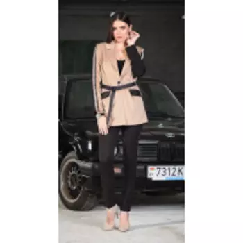 Жакет DOGGI-041 В цвете: Черный, Бежевый; Размеры: 46,44,42