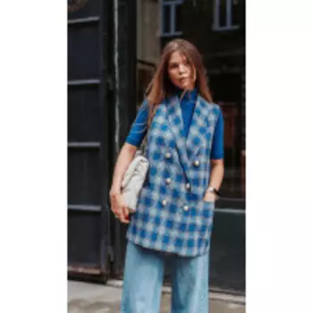 Жилет Mirolia-819 В цвете: Голубой; Размеры: 50,52,46,48,54,44