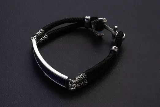 Браслет. Молитвы «Спаси и сохрани» и «Отче наш» с синей эмалью