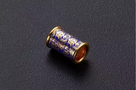 Бусина «Парча» c фиолетовой эмалью