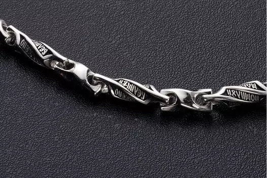 Цепь литая с родиевым покрытием.