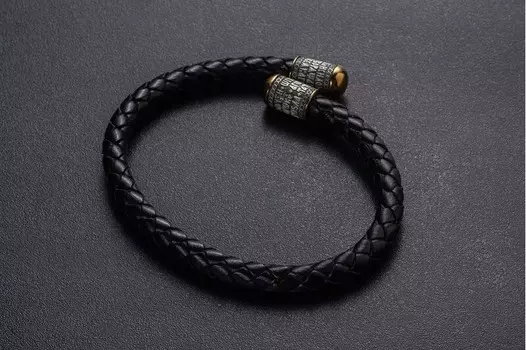 Кожаный браслет "Молитва Животворящему Кресту"