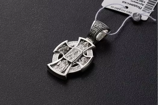 Крест «Господь Вседержитель. Деисус. Валаамская икона Божией Матери