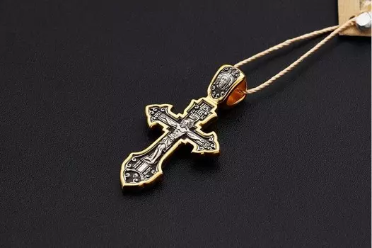 Крест «Распятие Христово. Преподобный Сергий Радонежский»