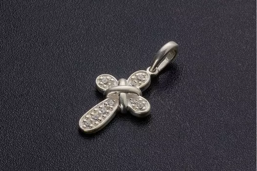 Крест "Салтир" с камнями фианита