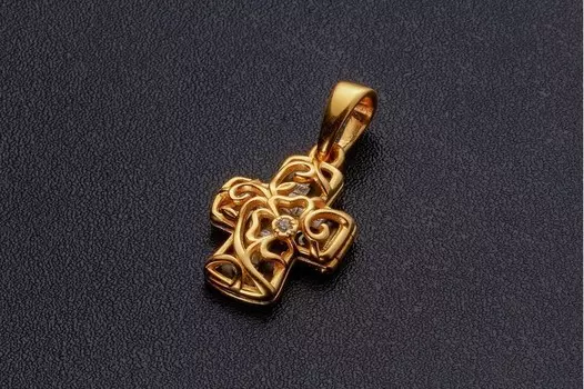 Крест складень с лозой нательный