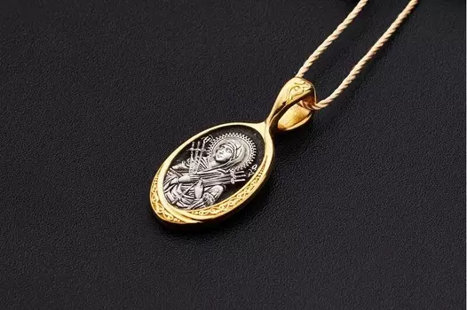 Образок «Икона Божией Матери Умягчение злых сердец (Семистрельная)»