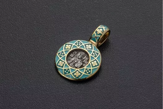 Образок "Николай Чудотворец" бирюзово-зеленый