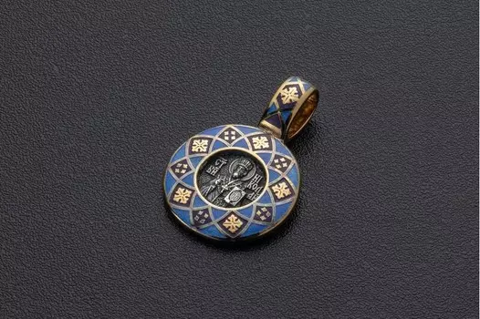 Образок "Николай Чудотворец" фиолетово - синий