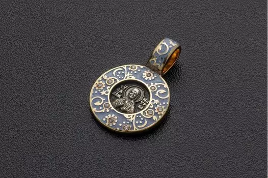 Образок "Святая Матрона Московская" небесно-голубой