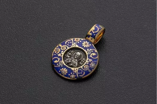 Образок "Святая Матрона Московская" синий