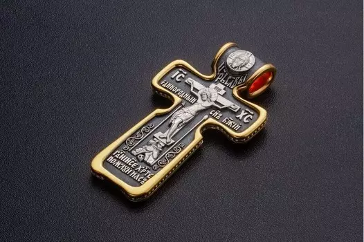 Позолоченный крест с распятием и образом Св. Николая Чудотворца