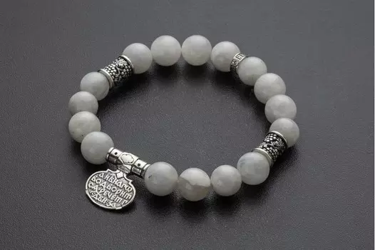 Православный браслет из лунного камня "Живый в помощи"