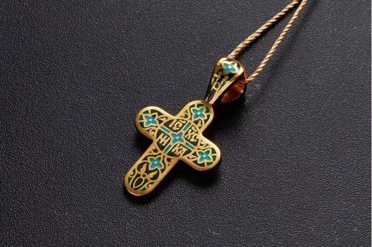 Процветший крест. Православный крест. Эмаль.