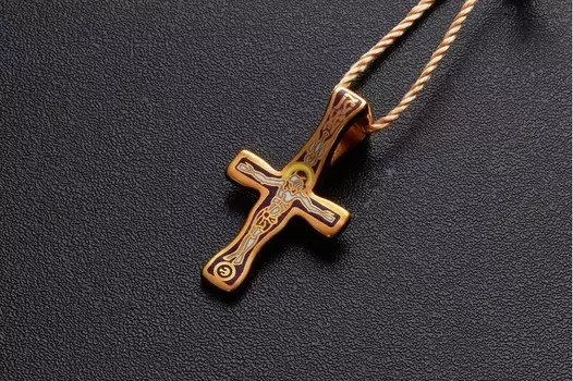 Распятие Христово. Православный крест. Эмаль.