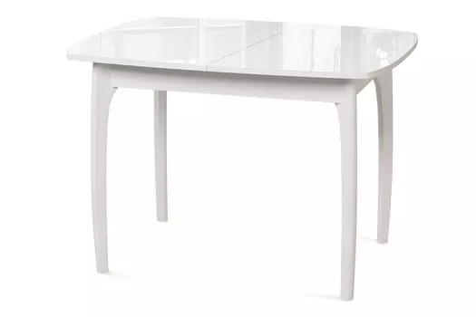 Стол обеденный №40 ДН4 белый/стекло белое Ангстрем