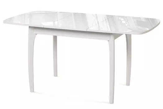 Стол обеденный М15 ДН4 белый/стекло белое Ангстрем
