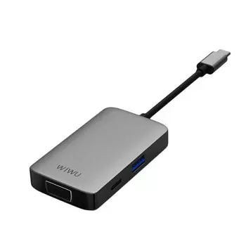 Адаптер WIWU Alpha 5 в 1 USB-C HUB на 3xUSB 3.0/SD/TF (A532ST) (Grey)