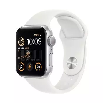 Смарт-часы Apple Watch SE Gen 2 44mm (GPS) Silver Aluminum Case with White Sport Band (M/L) (MNTJ3)