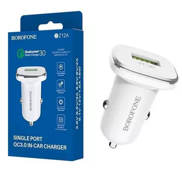 Автомобильное зарядное устройство Borofone BZ12A USB 18W (белый)
