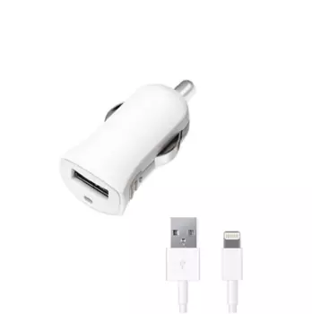 Автомобильное зарядное устройство Deppa (11250) 8-pin 1000mA (USB) на (Lightning) MFi 120 см (White)