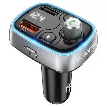 Автомобильное зарядное устройство-FM трансмиттер Borofone BC32 Sunlight 2xUSB (черный)