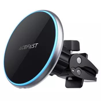 Автомобильный держатель Acefast (MG3) Magnetic Wireless Car Charger 3D 15 W в воздуховод (серебристый)