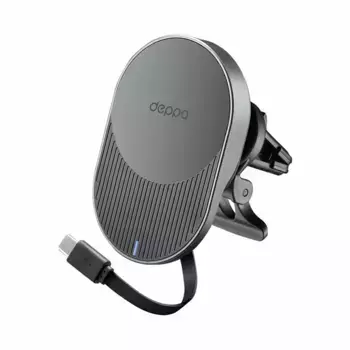 Автомобильный держатель Deppa (55208) Mage Safe Magic Cable Type-C в воздуховод (черный)