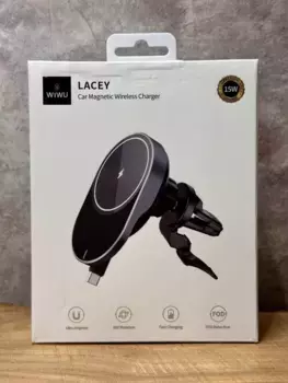 Автомобильный держатель Wiwu Lacey CH-315 MagSafe 15W/кабель Type-C в воздуховод для смартфона (Gray)