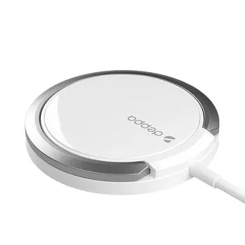 Беспроводное зарядное устройство Deppa MagSafe Ring (23156) для Apple iPhone / AirPods Qi 15W/Type-C 1m/кольцо-подставка (белый)