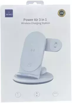Беспроводное зарядное устройство WIWU Power Air 18W 3 в 1 для смартфона/Apple Watch/AirPods (PA3IN1) (белый)
