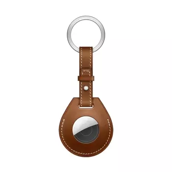 Брелок Wiwu Calfskin Key Ring для Apple AirTag кожаный (коричневый)