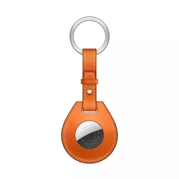 Брелок Wiwu Calfskin Key Ring для Apple AirTag кожаный (оранжевый)