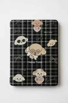 Чехол-книжка Mosbros Happy Puppy для Apple iPad Air 4/5 и Air 11 (2024/2025), с подставкой и отделением под стилус (черный)