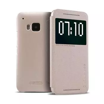 Чехол-книжка Nillkin Sparkle Series для HTC M9 пластик-полиуретан (золотой)