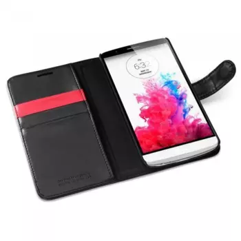 Чехол-книжка Spigen Wallet S (SGP10871) для LG G3 натуральная кожа (черный)