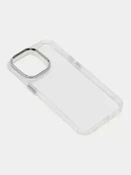 Чехол-накладка Belkin SheerForce для Apple iPhone 15 Pro Max пластиковый прозрачный (серебристая рамка)