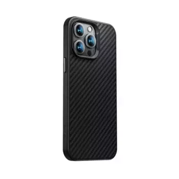 Чехол-накладка Benks Magnetic Cooling Kevlar Case для Apple iPhone 14 Pro Max карбоновый (кевлар) черно-серый в полоску