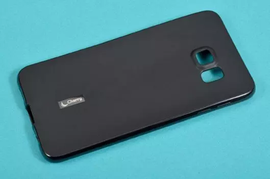 Чехол-накладка Cherry для Samsung Galaxy S6 Edge Plus силиконовый матовый (черный)