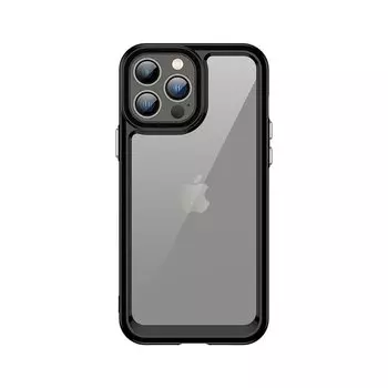 Чехол-накладка Comma Joy Elegant Anti-shock Case для iPhone 14 Pro пластик/силикон (прозрачно-черный)